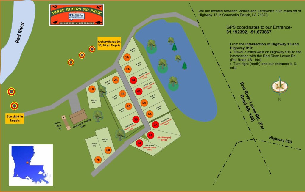 Site Map Three Rivers RV Park